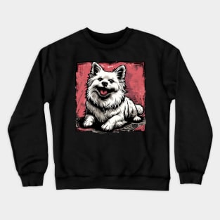 Retro Art American Eskimo Dog Lover Crewneck Sweatshirt